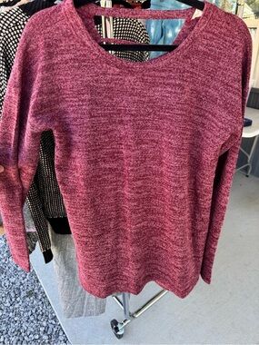 Hem & Thread Marled Raspberry Long Sleeve Sweater